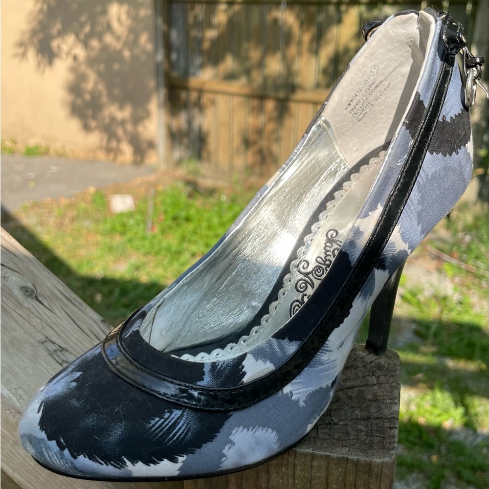 Blue/Grey/Black Naughty Monkey Heels Abstract Design